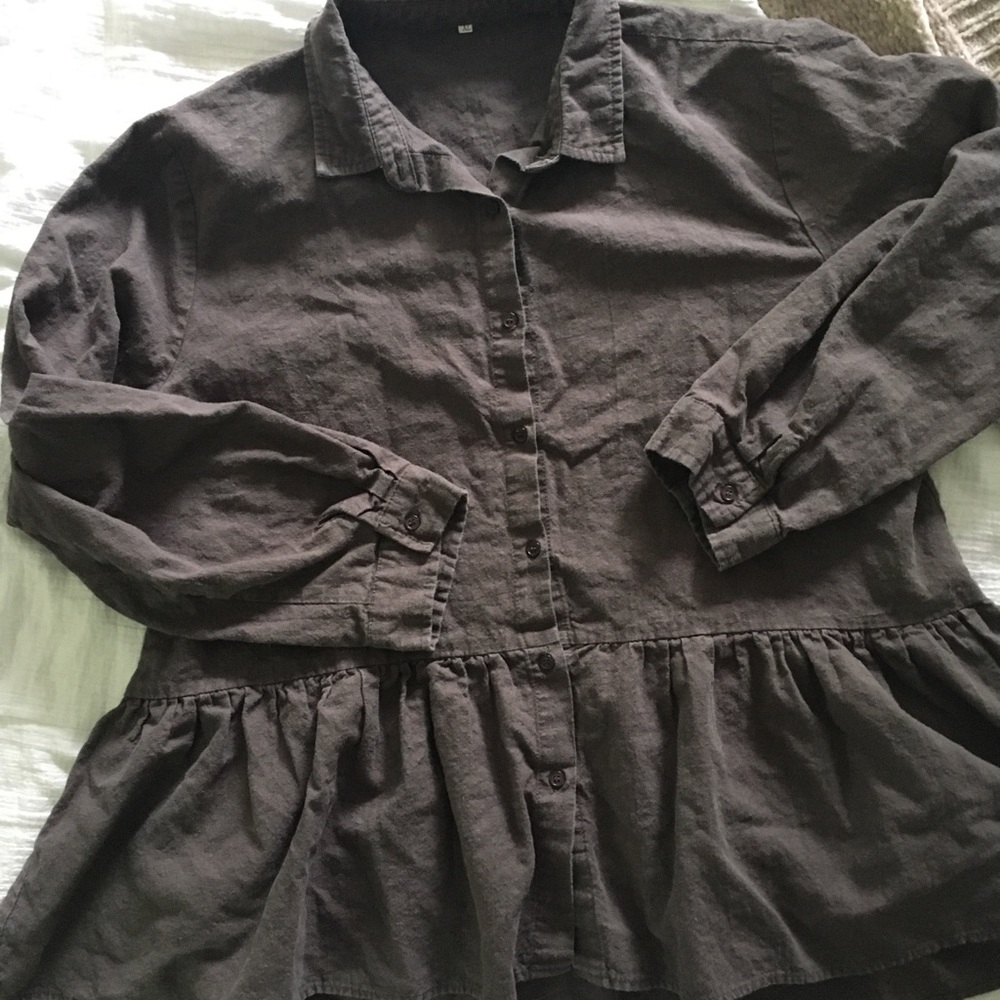 Minibee linen peplum top